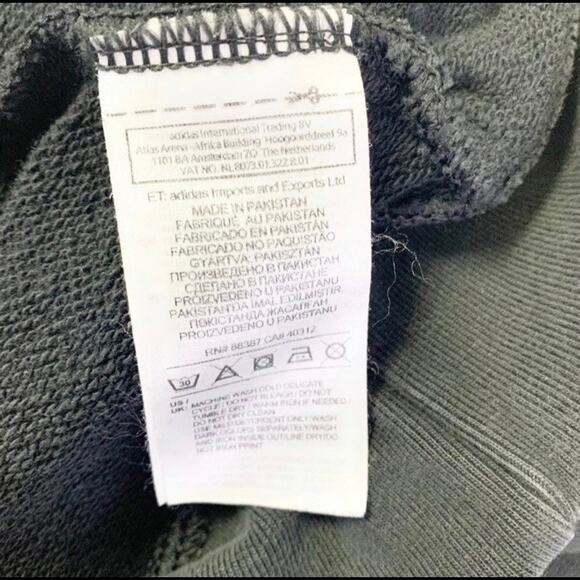 Adidas Trefoil Hoodie in Black/White Pockets Sweatshirt Size Small - Picture 7 of 8